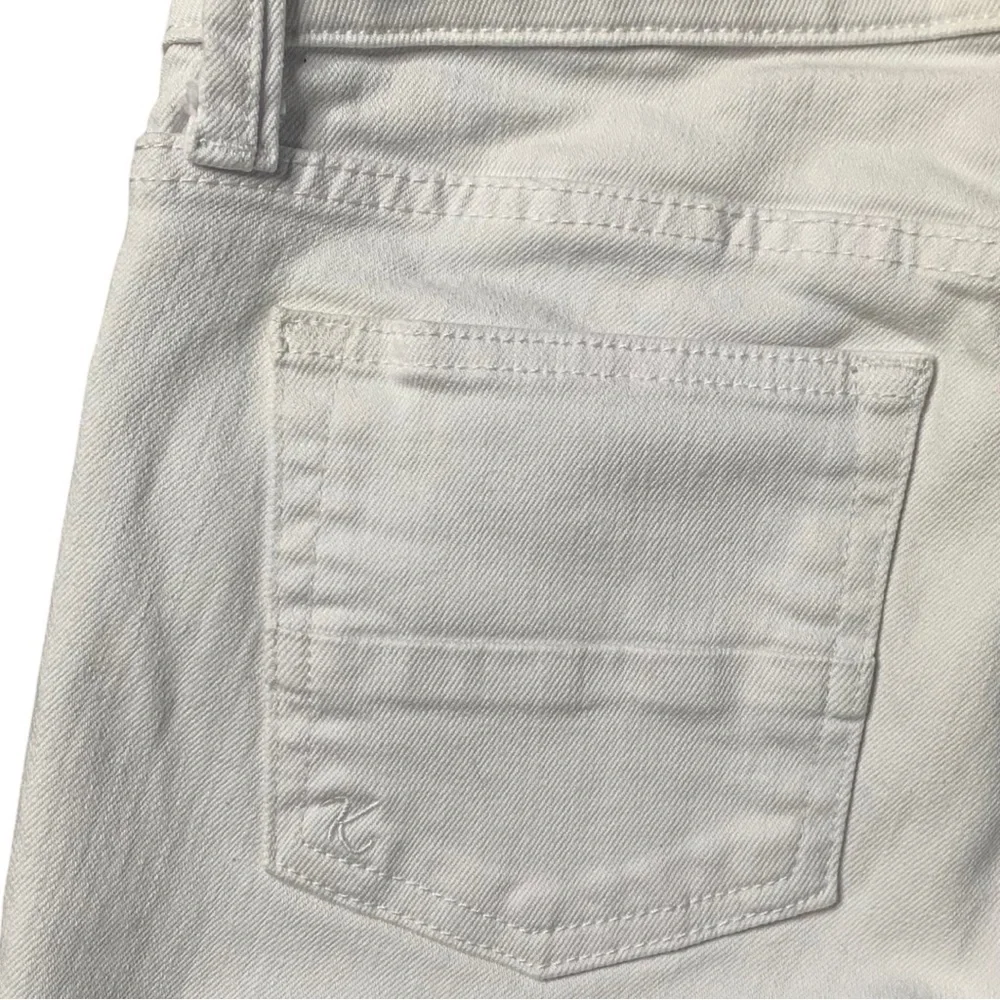 Kut from the Kloth Natalie Mid Rise Bermuda Denim Shorts White Size 0 - Picture 8 of 16